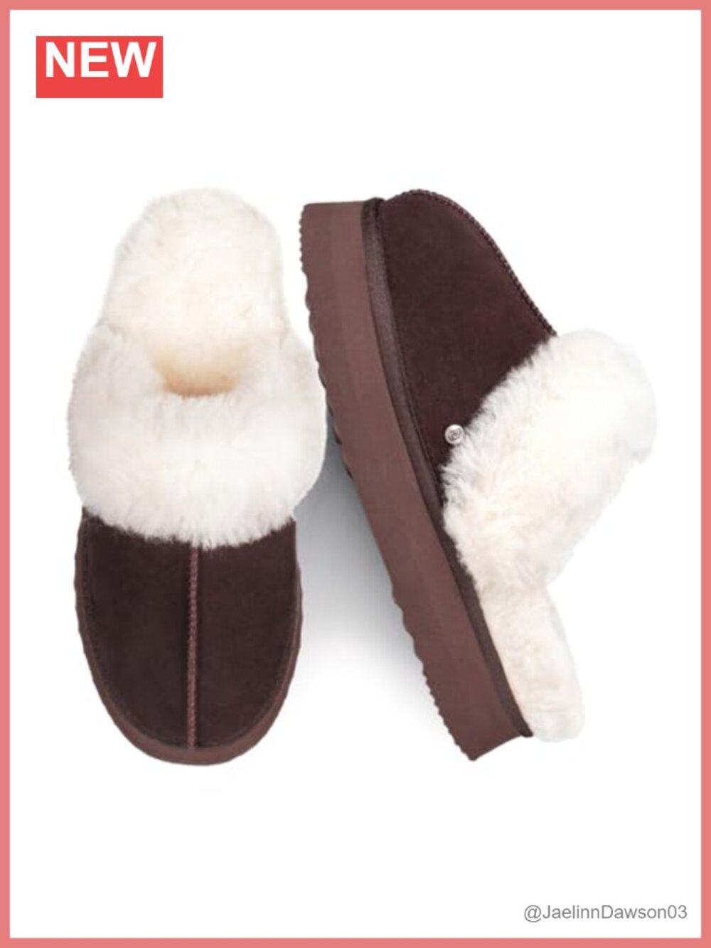 Genuine Leather Shearling Slippers, Cow Suede, Sheepskin, Rubber Sole